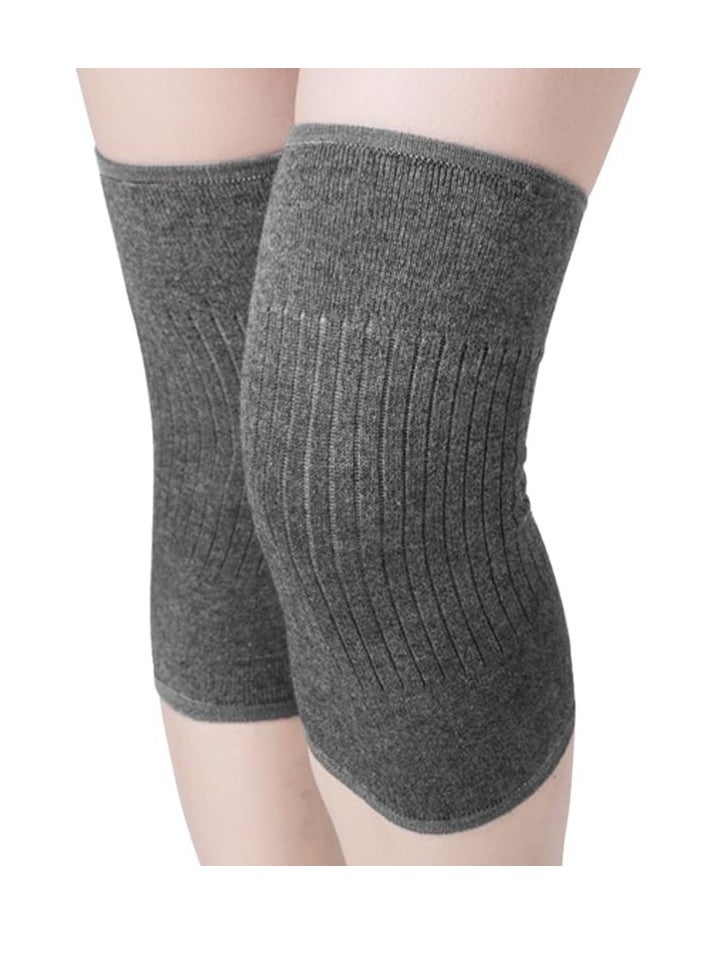 JOGAMS - 1 Pair Cashmere Knee Braces Thermal Wool Leg Warmers for Cycling Skiing Running Thick Winter Knee Pads - Image 1
