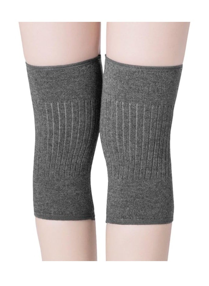 JOGAMS - 1 Pair Cashmere Knee Braces Thermal Wool Leg Warmers for Cycling Skiing Running Thick Winter Knee Pads - Image 1