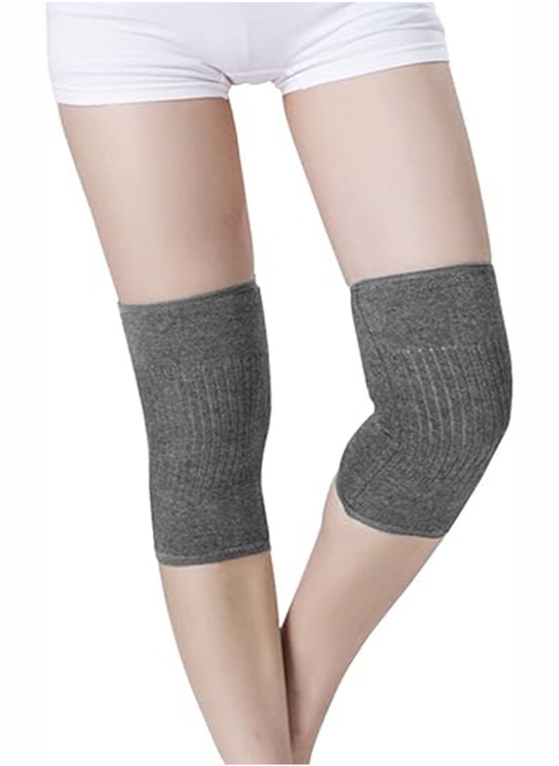 JOGAMS - 1 Pair Cashmere Knee Braces Thermal Wool Leg Warmers for Cycling Skiing Running Thick Winter Knee Pads - Image 1