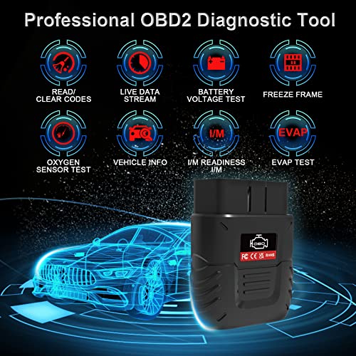 sinoTrack OBD2 Scanner Bluetooth SinoTrack Auto Diagnostic Scan Tool Car Fault Check Engine Light Wireless Car Code Reader for iOS & Android Compatible for All OBDII Protocol Vehicle Bluetooth 4.2 - Image 2
