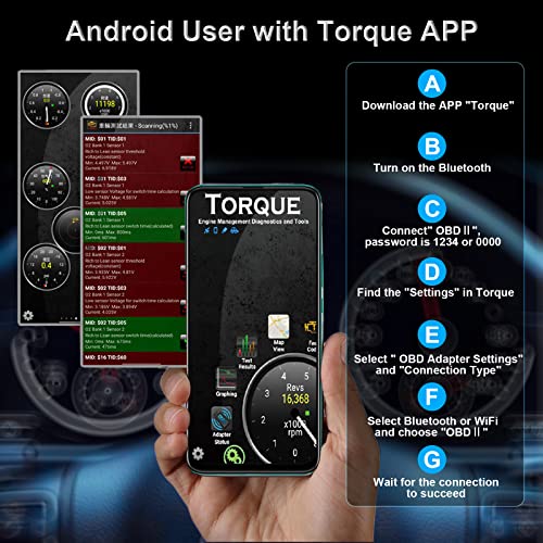 sinoTrack OBD2 Scanner Bluetooth SinoTrack Auto Diagnostic Scan Tool Car Fault Check Engine Light Wireless Car Code Reader for iOS & Android Compatible for All OBDII Protocol Vehicle Bluetooth 4.2 - Image 5