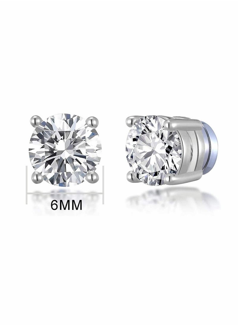 Stainless Steel Magnetic Stud Earrings for Men Women Non-piercing Hypoallergenic 6mm 1 Pairs  - Image 2