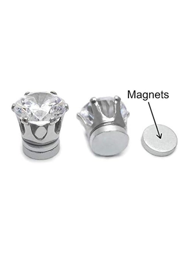 Stainless Steel Magnetic Stud Earrings for Men Women Non-piercing Hypoallergenic 6mm 1 Pairs - Image 2