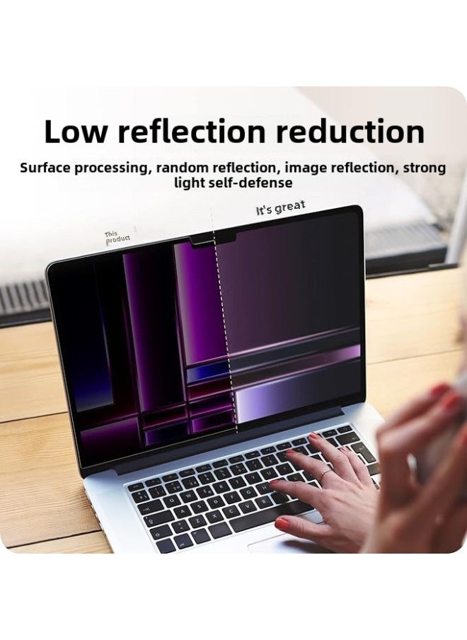 For The Computer Mac Notebook Anti-peep Film MacBook Pro/air13 Inch Detachable Magnetic Suction Paste-free-Color:Upper Magnetic Lower Frame Glue Privacy Film + Storage Clip-Dimensions:Macbook Pro 12 Inch -277*180mm