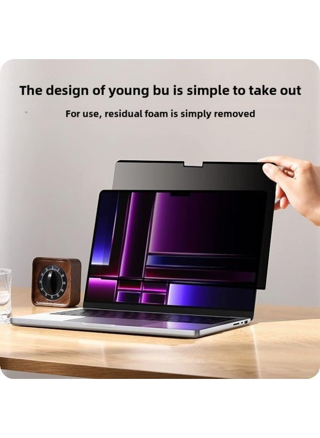 For The Computer Mac Notebook Anti-peep Film MacBook Pro/air13 Inch Detachable Magnetic Suction Paste-free-Color:Upper Magnetic Lower Frame Glue Privacy Film + Storage Clip-Dimensions:Macbook Pro 12 Inch -277*180mm