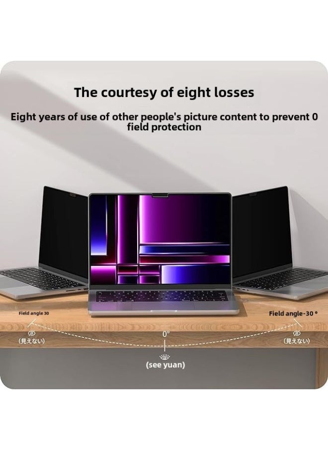 For The Computer Mac Notebook Anti-peep Film MacBook Pro/air13 Inch Detachable Magnetic Suction Paste-free-Color:Upper Magnetic Lower Frame Glue Privacy Film + Storage Clip-Dimensions:Macbook Pro 12 Inch -277*180mm