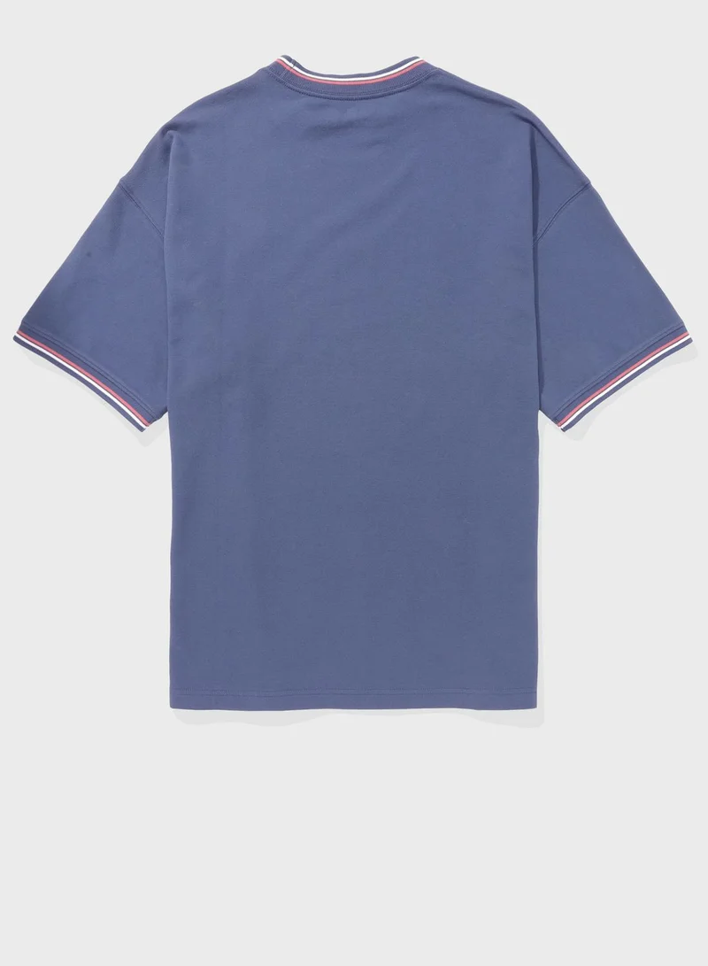 امريكان ايجل Crew Neck Logo Detail T-Shirt