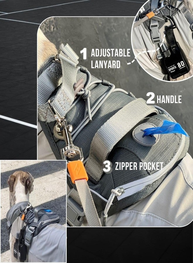 DF No Pull Martingale Dog Harness, Easy Walking & Escape Proof, Reflective & Adjustable Fit, No Twist Front Clip Harness with Handle and Zippered Pocket, Black, 3/4", Chest 22"-27" - Image 3