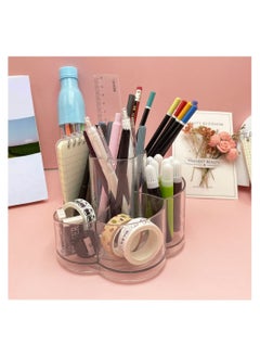 Excefore Rotating Makeup Organizer, 360 Clear Cosmetic Storage Holder Tray with 6 Compartment Makeup Brush Lip Gloss Organizer Case Bathroom Cabinet Vanity Desktop Organizer Clear  - Image 3