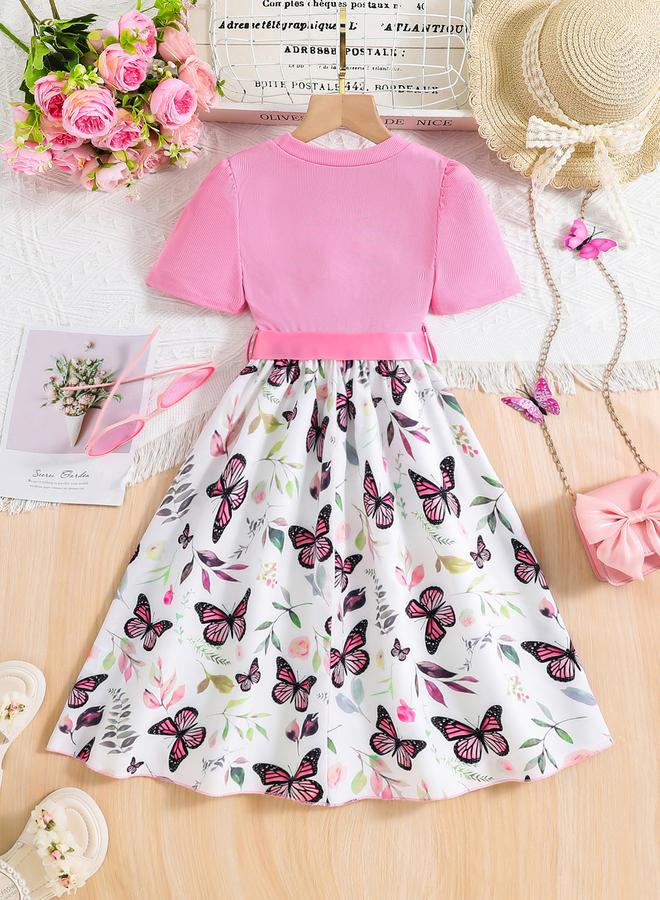 تايك تو فستان بطبعة فراشة مع تفاصيل فيونكة - Image 2