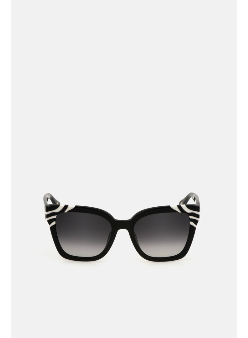 Just Cavalli Women's Square Shape  Acetate Sunglasses SJC044V540981 - Lens Size: 54 Mm - Black W/White Temple - Image 2
