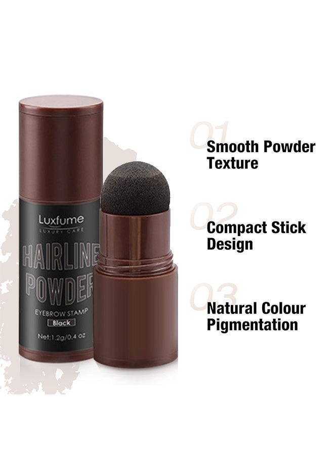 Luxfume Hairline Powder Stick, Instantly Conceals Hair Loss, Hairline Contouring Shadow Powder for Women & Men, Waterproof, Multi-Use, Long Lasting, Portable # Black - Image 4