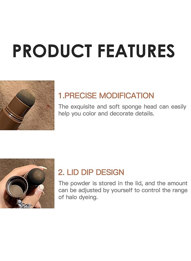 Luxfume Hairline Powder Stick, Instantly Conceals Hair Loss, Hairline Contouring Shadow Powder for Women & Men, Waterproof, Multi-Use, Long Lasting, Portable # Black - Image 5