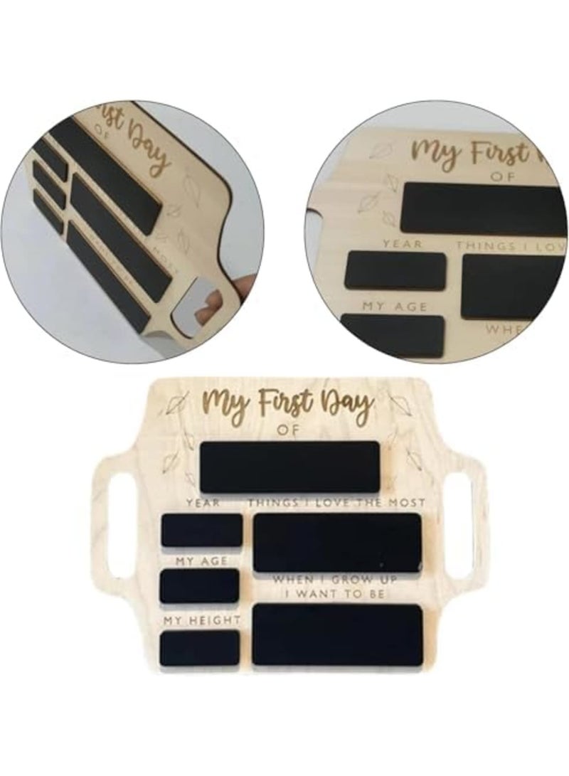 Reusable First Day of School Board with Handle – Back to School Chalkboard Sign for Kids, Portable Photo Prop for Preschool, Kindergarten, Nursery u0026 Primary Students (Black) - Image 3