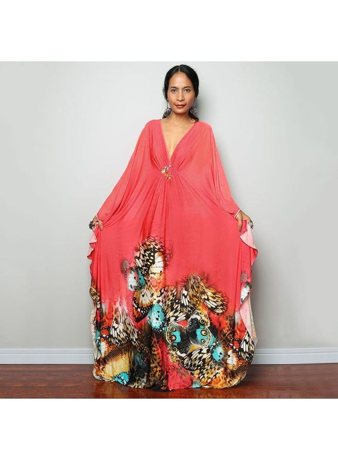 Generic European And American Plus Long Loose Plus Size Beach Skirt Bikini Outer Wear Swimsuit Blouse Wrap Skirt Veil Sun Protection Clothing-Color:78693-40 erfly-  - Image 1