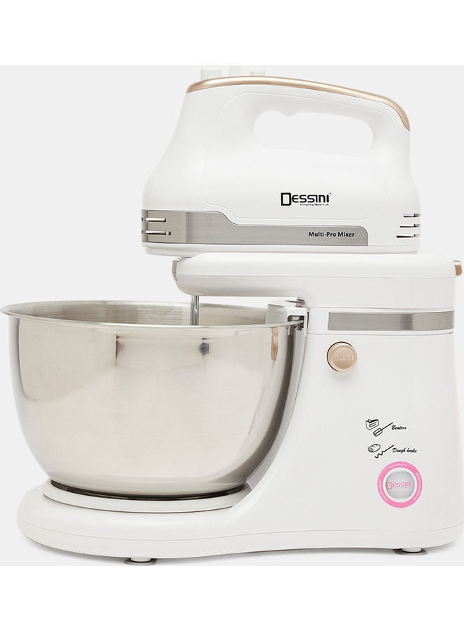 ديسيني عجان دوار مع حامل ووعاء 5 L 650 W DK909white أبيض/فضي - Image 2