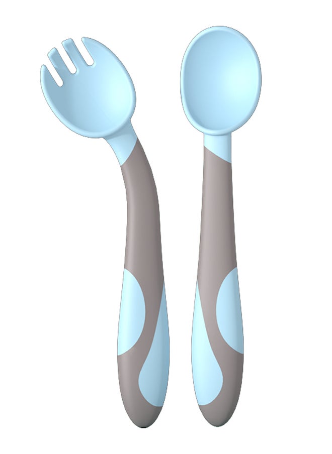 kiddoz Twisted Fork Spoon - Blue - Pkt  - Image 1