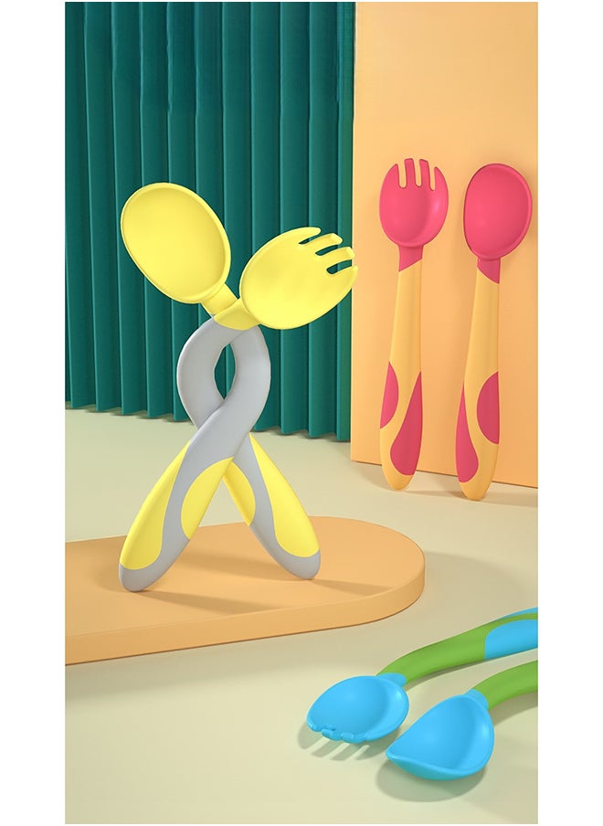 kiddoz Twisted Fork Spoon - Blue - Pkt  - Image 2