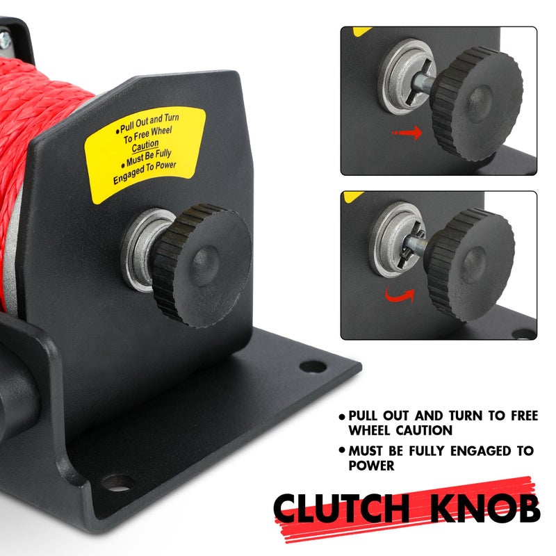 XPV AUTO 2500lbs Electric Winch 12V Synthetic Rope Nylon Towing Winches for ATV UTV Boat Trailer - Image 4