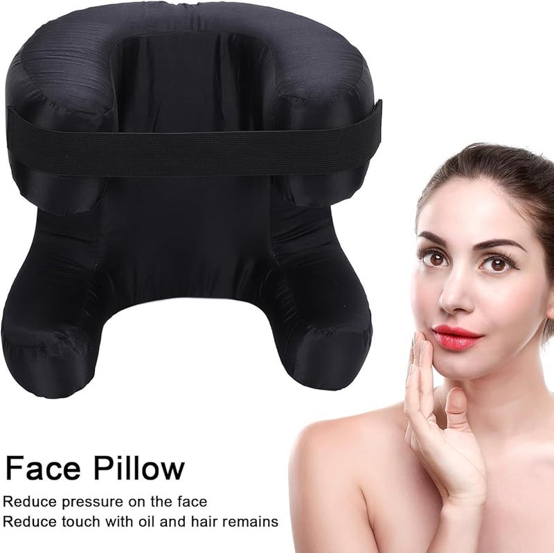 Black Silk Memory Foam Ergonomic Face Pillow For Sleeping And Back Support - Image 3