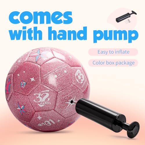 EVERICH TOY Pink Soccer Ball Size 3 - Soccer Ball with Pump for Toddlers & Kids - Shiny Unicorn Small Soccer - Indoor Outdoor Play Balls Toys - Great Gifts for Children Girls Boys 2 3 4 5 6 7 8 Years Old - Image 5