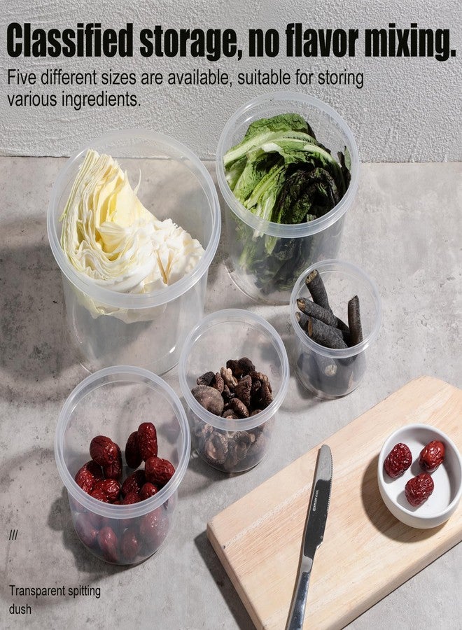 NVTED Big Bowl Food Storage Containers With Cover, Fresh-Keeping Transparent Storage Round Box Household Refrigerator Food Container for Everyday Use to Preserve Freshness (5, Circular) - Image 5