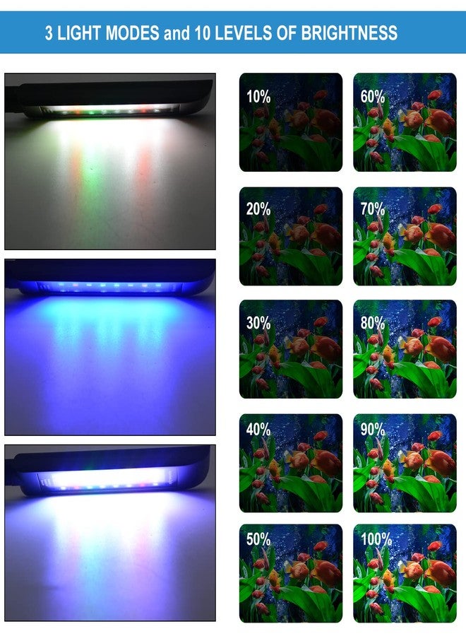 فارموس مصباح حوض السمك VARMHUS بمشبك، مصباح LED لحوض السمك، مصباح RGB لحوض السمك مع مؤقت ومخفت إضاءة (4.8 واط) - Image 3