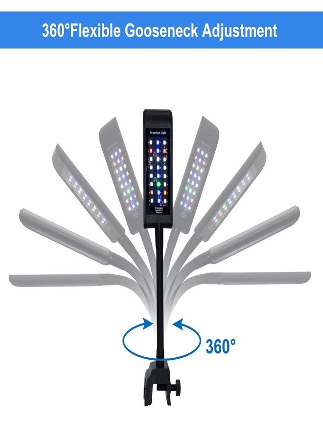 فارموس مصباح حوض السمك VARMHUS بمشبك، مصباح LED لحوض السمك، مصباح RGB لحوض السمك مع مؤقت ومخفت إضاءة (4.8 واط) - Image 5