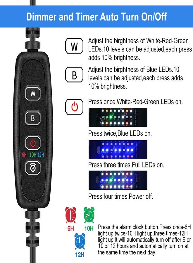 فارموس مصباح حوض السمك VARMHUS بمشبك، مصباح LED لحوض السمك، مصباح RGB لحوض السمك مع مؤقت ومخفت إضاءة (4.8 واط) - Image 2