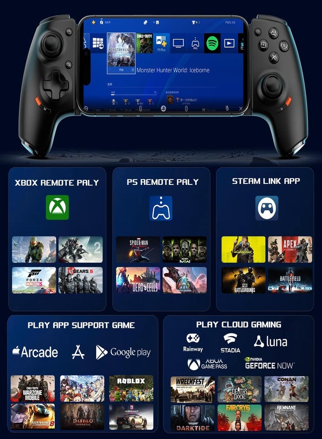 arVin USB C Mobile Gaming Controller for iPhone 17/16/15 Series & Android (Typc-C) Remote Player Gamepad with Hall Joysticks/Hall Trigger/3.5mm Audio Jack/APP Customized Keys/Cloud Gaming/Remote Play - Image 2