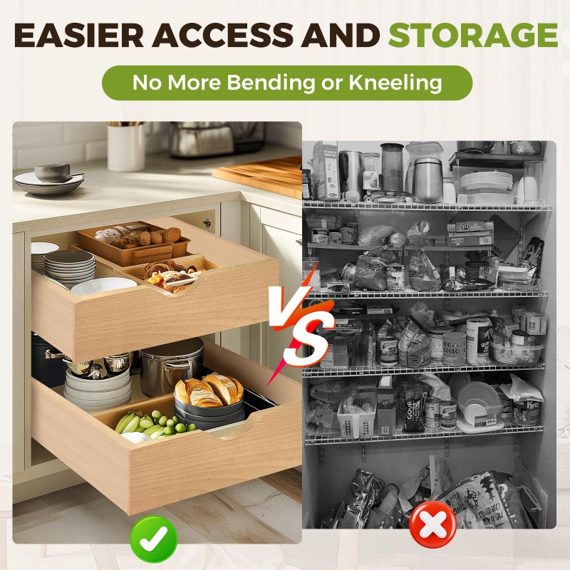 Mobirex Pull Out Drawers for Cabinet 27" W x 23" D x 4.5" H Wood Slide Out Organizer and Storage Kitchen Cabinet Drawers Slide Out Shelves Pull Out Shelves in Kitchen Pantry Bathroom with Soft Close - Image 4