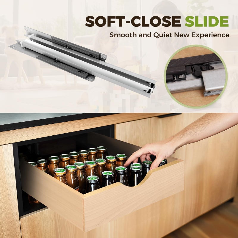 Mobirex Pull Out Drawers for Cabinet 27" W x 23" D x 4.5" H Wood Slide Out Organizer and Storage Kitchen Cabinet Drawers Slide Out Shelves Pull Out Shelves in Kitchen Pantry Bathroom with Soft Close - Image 5