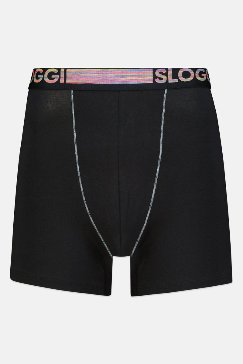 sloggi سراويل داخلية هيبستر للرجال 2 قطعة بشعار العلامة التجارية، أسود - Image 4