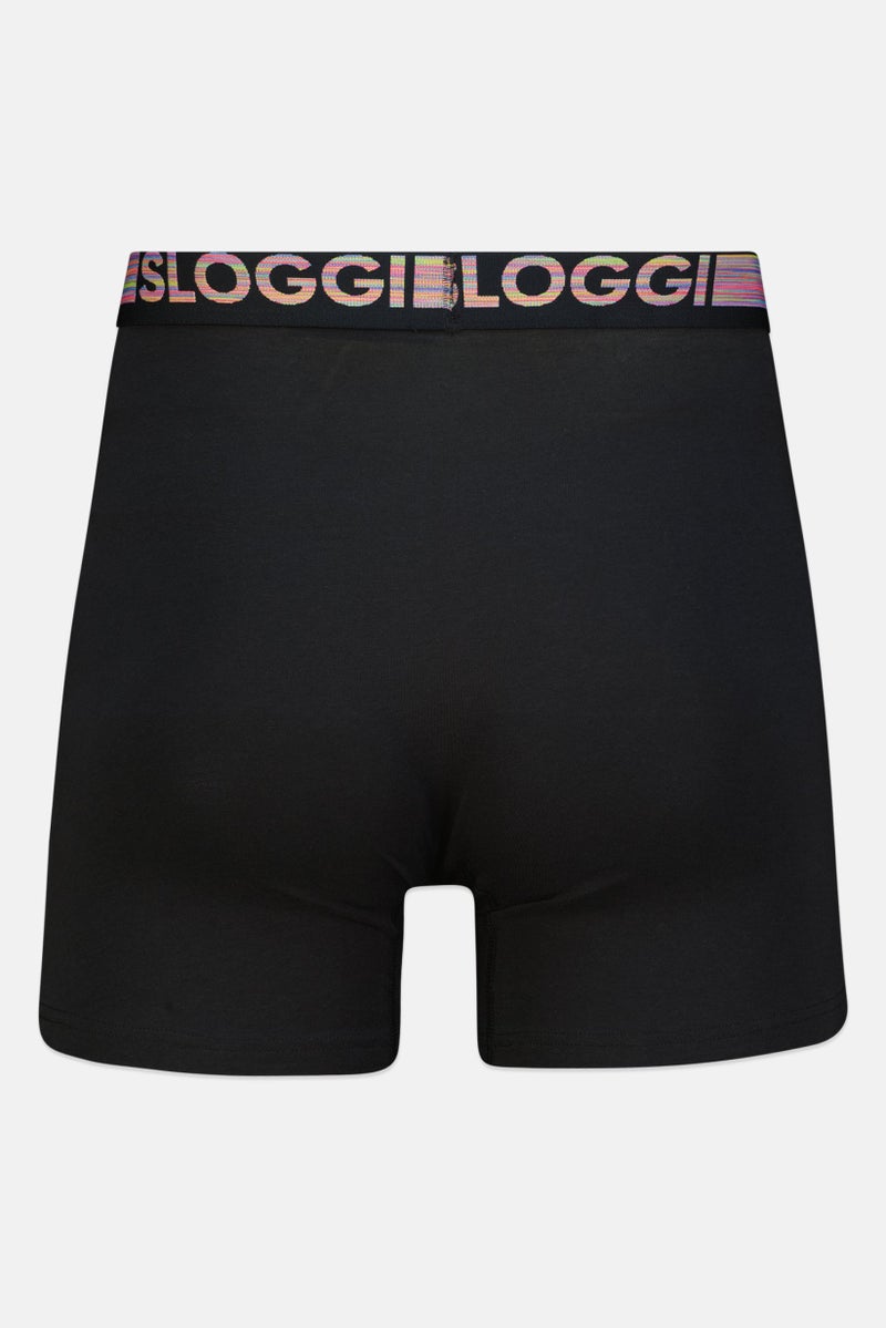 sloggi سراويل داخلية هيبستر للرجال 2 قطعة بشعار العلامة التجارية، أسود - Image 2