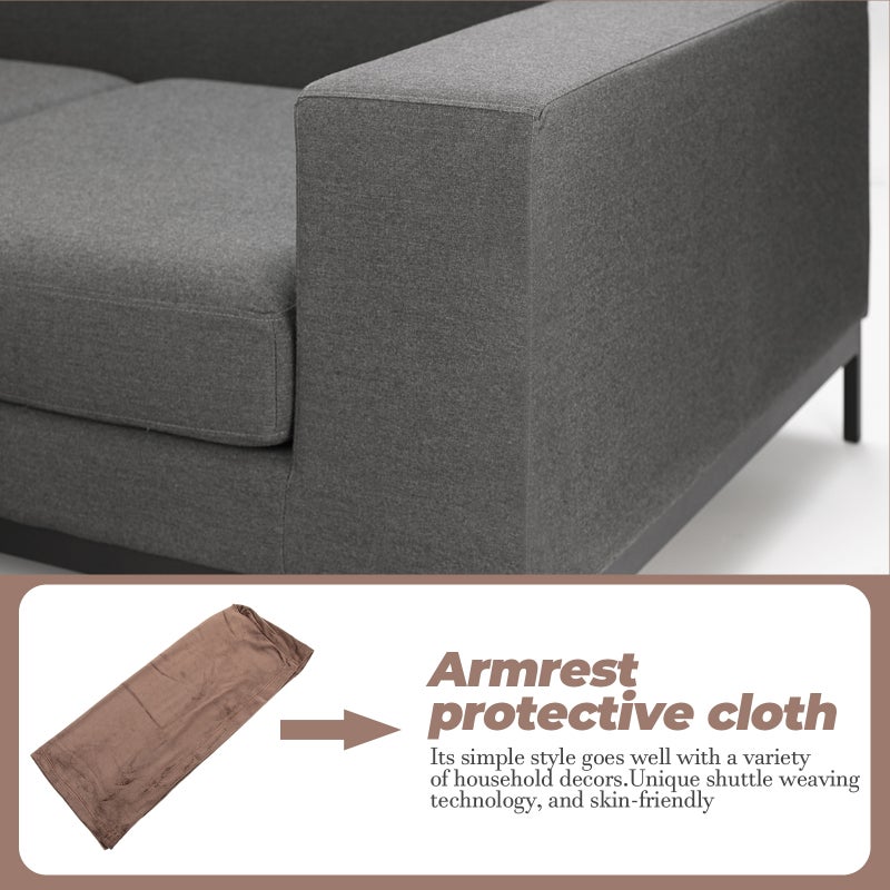 2Pcs Universal Sofa Armrest Cover Elastic Armrest Protector Color Armrest Protective Cloth Khaki - Image 5
