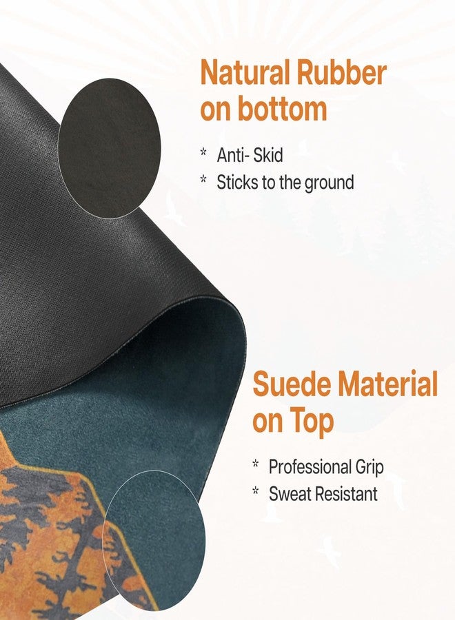 Wiselife MicroFiber & Natural Rubber Foldable Yoga Mat + Carry Bag | Extra Thick Extra Long Extra Wide Exercise floor Mat For Gym, Workout, Fitness | Natural Rubber Yoga Mat (1MM,Arbian Morning) - Image 3