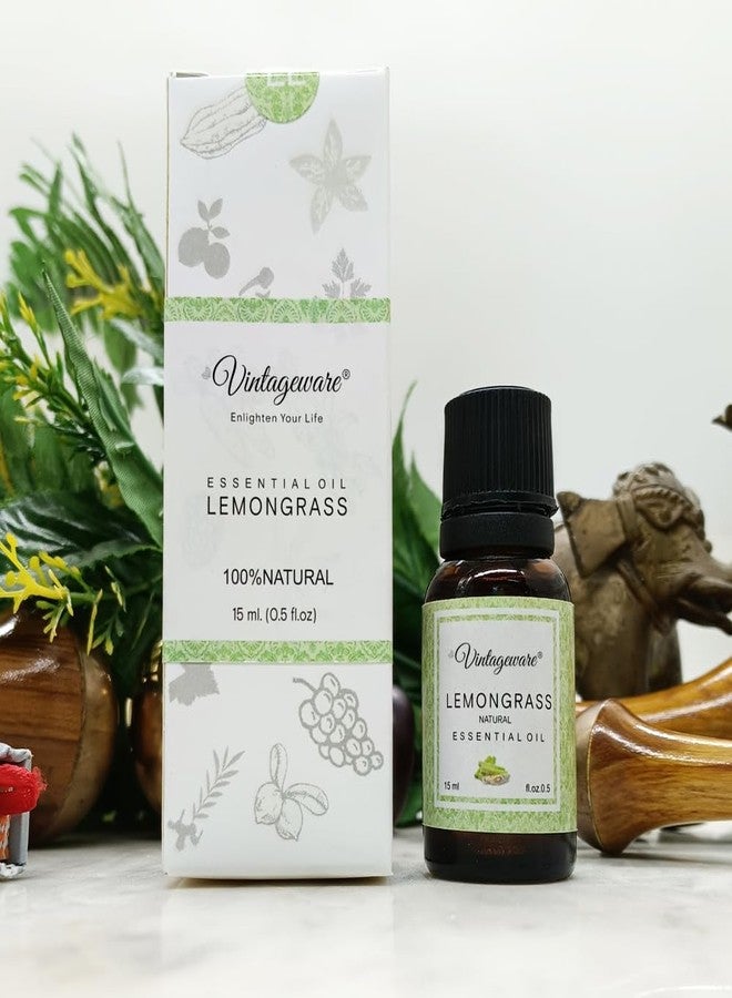 Vintageware Lemongrass Essential Oil 100% Undiluted Pure And Natural Therapeutic Grade For Skin, Hair Care, Insect Repellant And Aromatherapy - 15Ml - Image 1