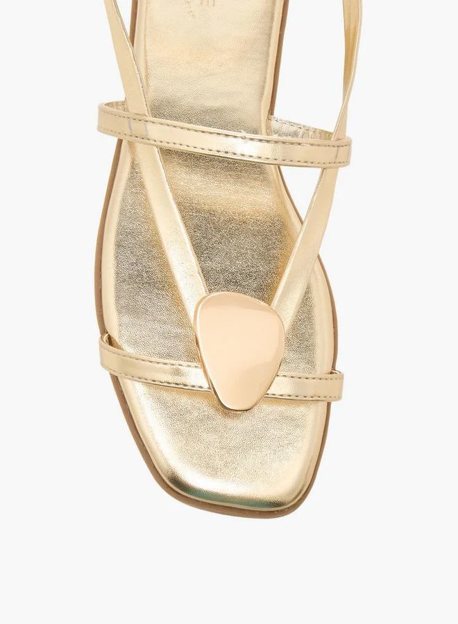 Celeste GOLD Women Ankle Strap Flat Sandals for Women | Best Price UAE