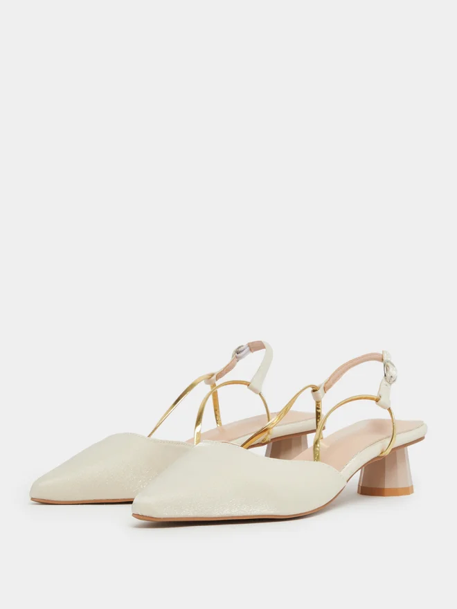Take Two White Pointed Toe Cross Straps Flat Sandals