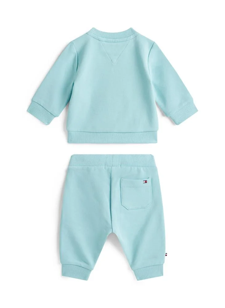 تومي هيلفيغر طقم سويت شيرت وبنطلون برقبة دائرية للأطفال