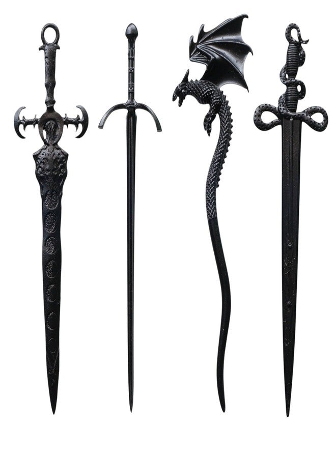 Sanlan Witchy Gothic Cross Sword Hair Stick - Unique Women's Hair Pin | Dark European & American Style | Magic, Viking, Samurai Weapon-Inspired Hair Clip | Witchy Celtic Hair Accessory (4pcs(5,6,7,8)) - Image 1