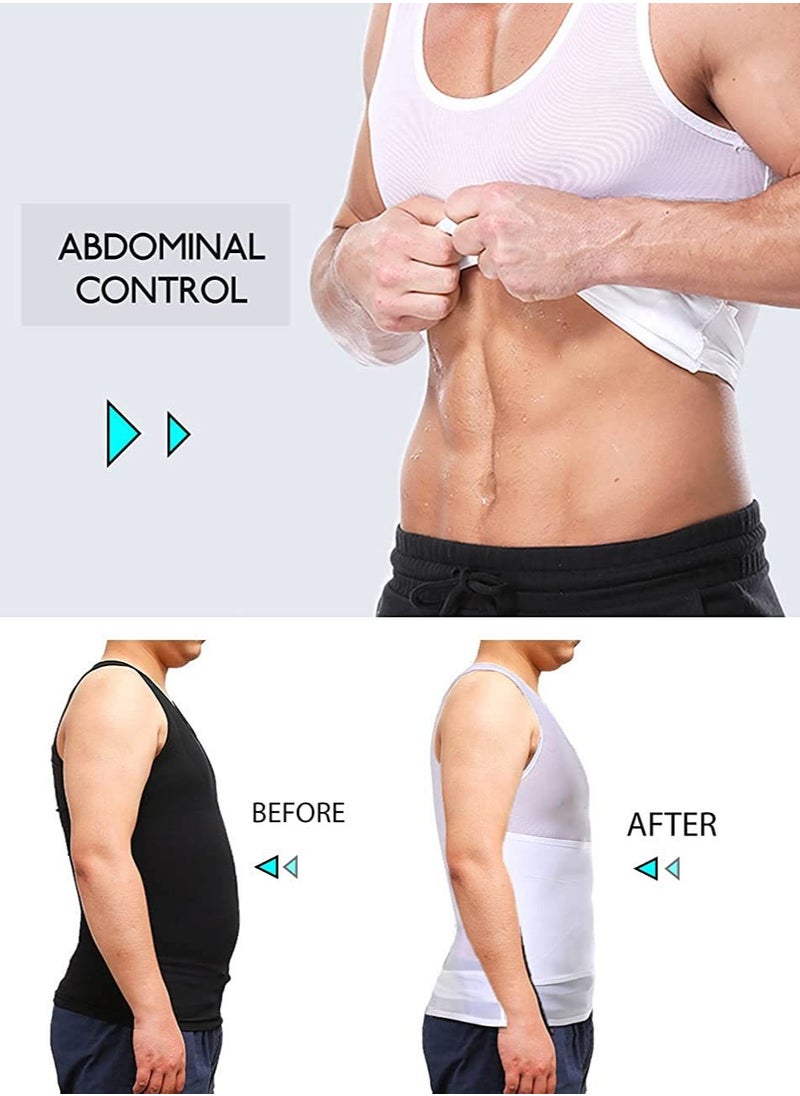 Generic Men Body Shaper Slimming Vest Tight Tank Top Compression Shirt Tummy Control Underwear Binder,Chest Body Posture Corrector Corset Sleeveless Vest Abdomen Control Underwear Shapewear THermal Tops  - Image 2