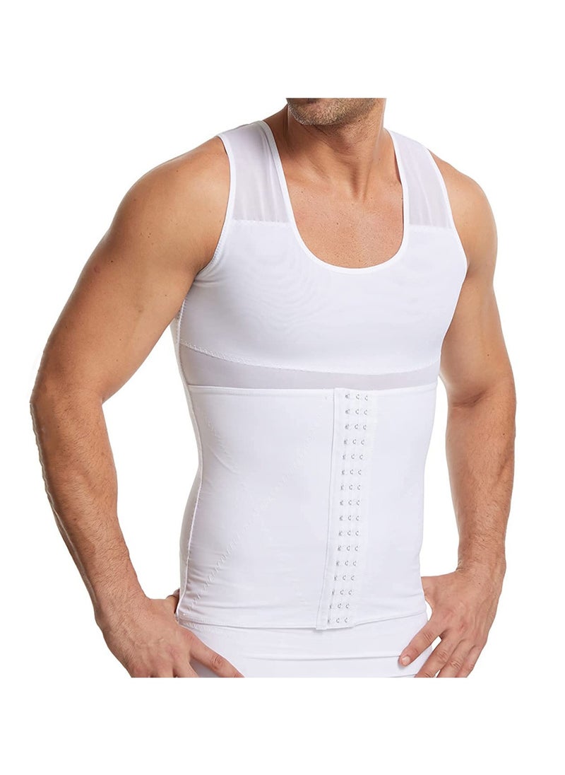Generic Men Body Shaper Slimming Vest Tight Tank Top Compression Shirt Tummy Control Underwear Binder,Chest Body Posture Corrector Corset Sleeveless Vest Abdomen Control Underwear Shapewear THermal Tops  - Image 3