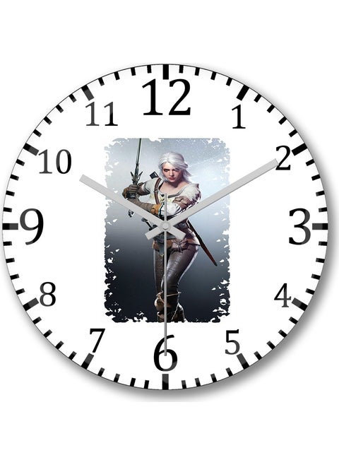 Print Shop Ciri The Witcher Wall Clock Curved Real Glass