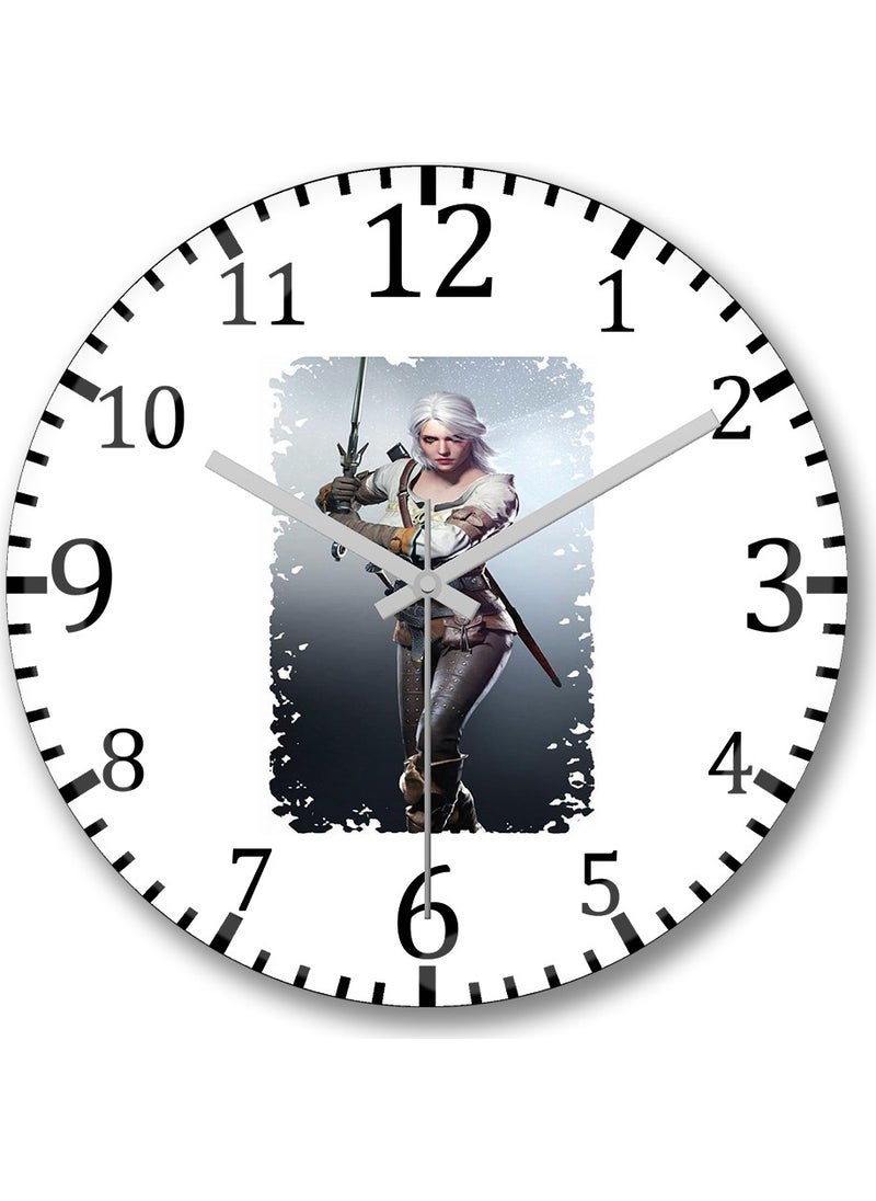 Baskı Dükkanı - Print Shop Ciri The Witcher Wall Clock Curved Real Glass - Image 1