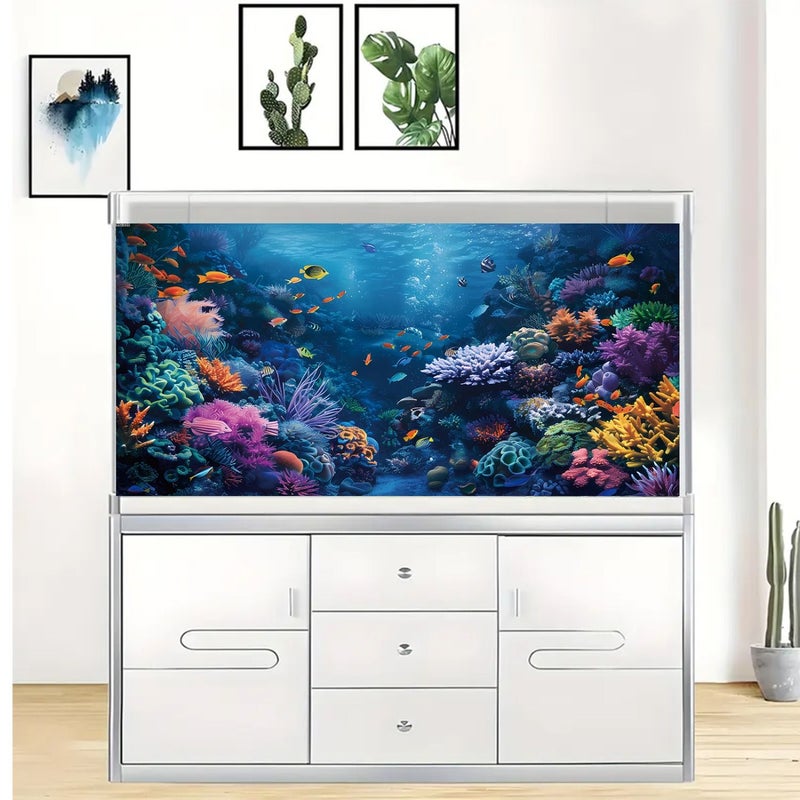 Removable Aquarium Background For Freshwater Saltwater Fish Tanks Peel And Stick Vinyl Wallpaper No Glue Residue Aquatic Decor For Shrimp Fish Reef Tanks Model YG225 40X60 - Image 3