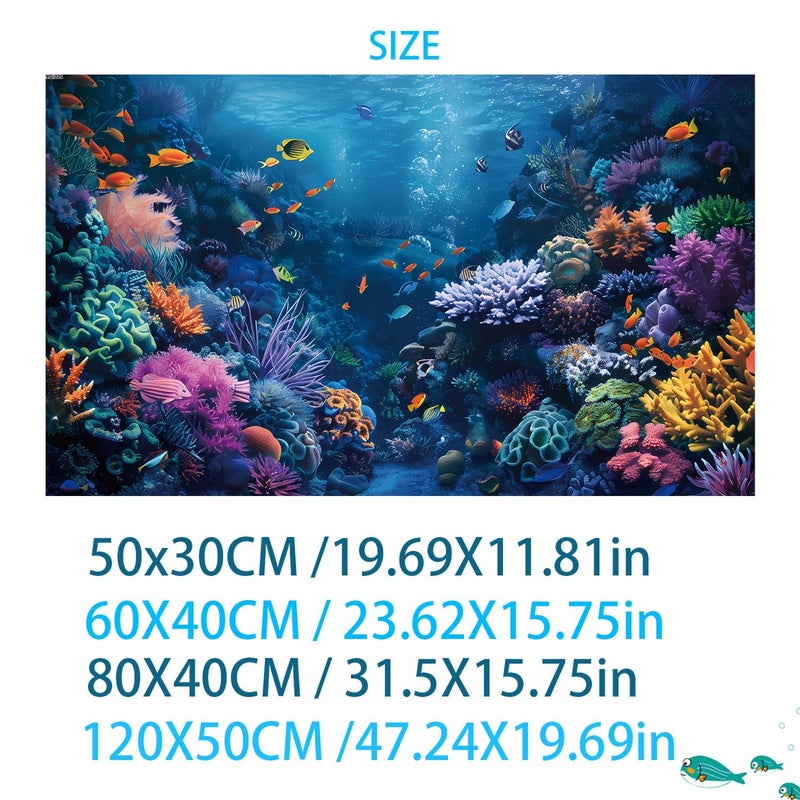 Removable Aquarium Background For Freshwater Saltwater Fish Tanks Peel And Stick Vinyl Wallpaper No Glue Residue Aquatic Decor For Shrimp Fish Reef Tanks Model YG225 40X60 - Image 2