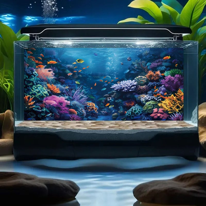 Removable Aquarium Background For Freshwater Saltwater Fish Tanks Peel And Stick Vinyl Wallpaper No Glue Residue Aquatic Decor For Shrimp Fish Reef Tanks Model YG225 40X60 - Image 4