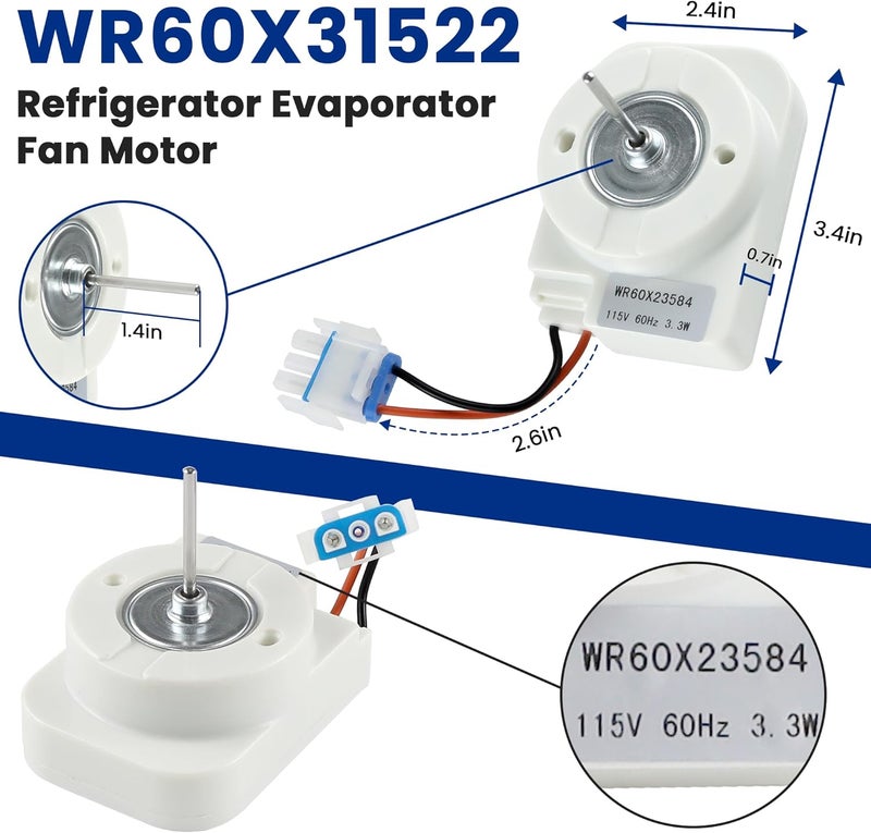 Fetechmate محرك مروحة المبخر WR60X31522 بديل لثلاجة G-E - بديل WR60X23584، PS12741350، AP6977246، 4959523، SM10141 - بديل محرك مروحة الثلاجة - ضمان لمدة سنة من قبل - Image 4