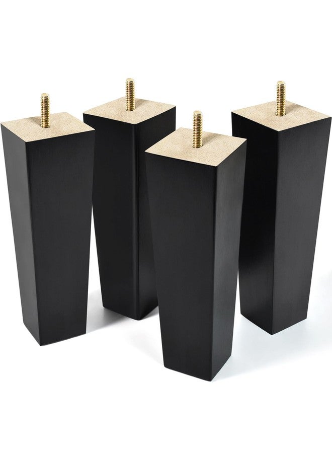 AORYVIC Wood Furniture Legs 6 inch high, 4 Pack Black Couch Legs, Pyramid- Shaped Replacement Furniture Legs for Sofa, Loveseat, Ottoman, Sectional, Dresser, Recliner, Nightstand - Image 1
